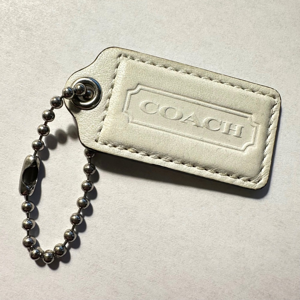 Coach 2" Leather Hangtag Bone White‎